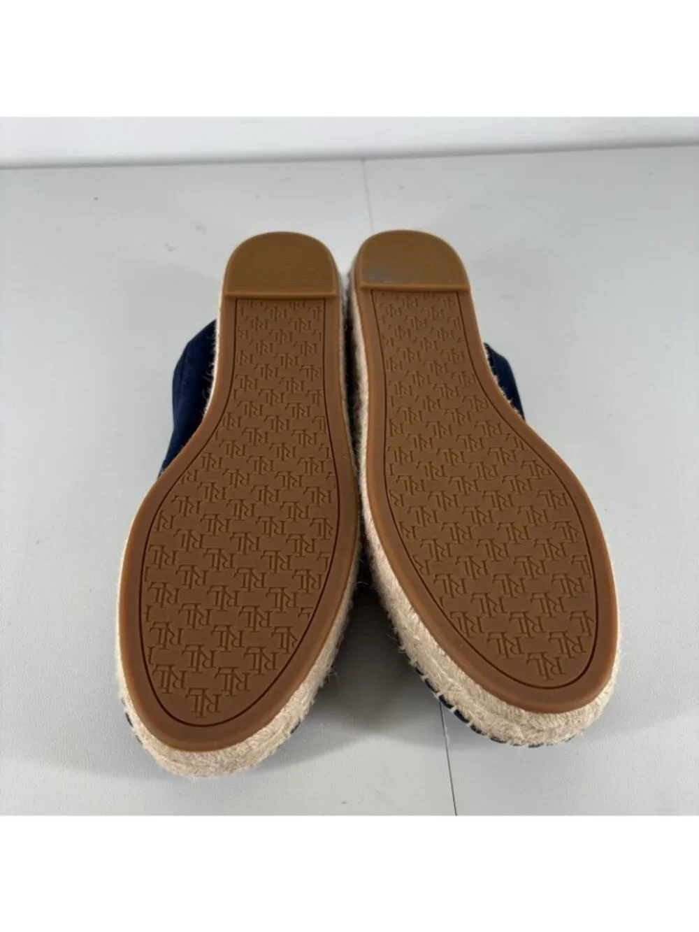 Lauren Ralph Lauren Women 8.5 Navy Blue Suede Luize Espadrille Loafer Flats NWOT